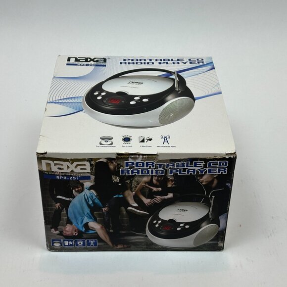 Naxa NPB251 Portable CD Player with AM/FM Radio - Black New in Box - Picture 3 of 14